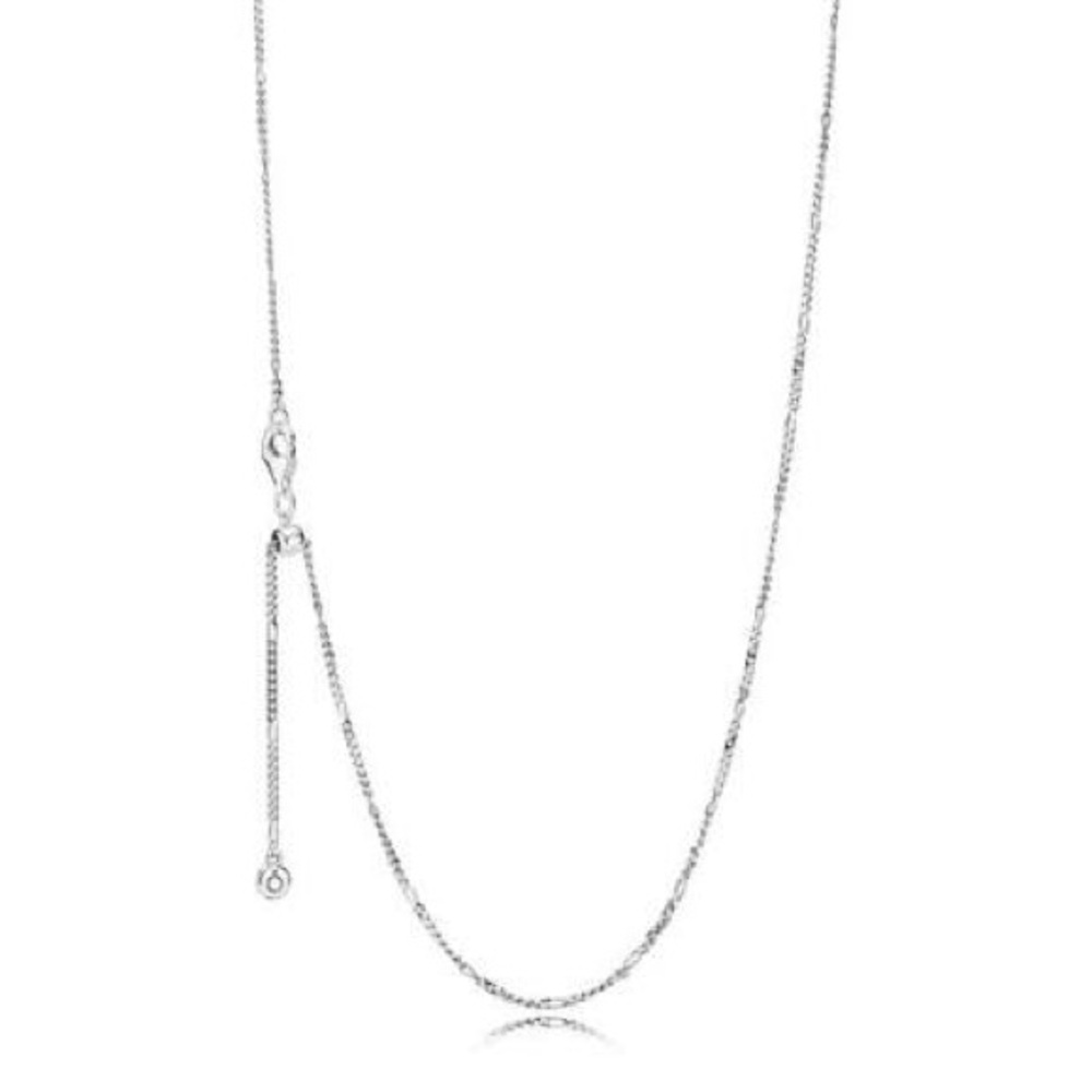 Pandora Silver Adjustable Beaded Chain Necklace
